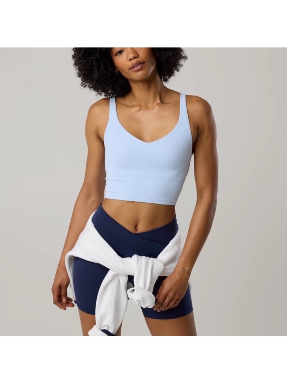 New OFFLINE By Aerie Real Me Low Key Longline Sports Bra Size XL Light Blue